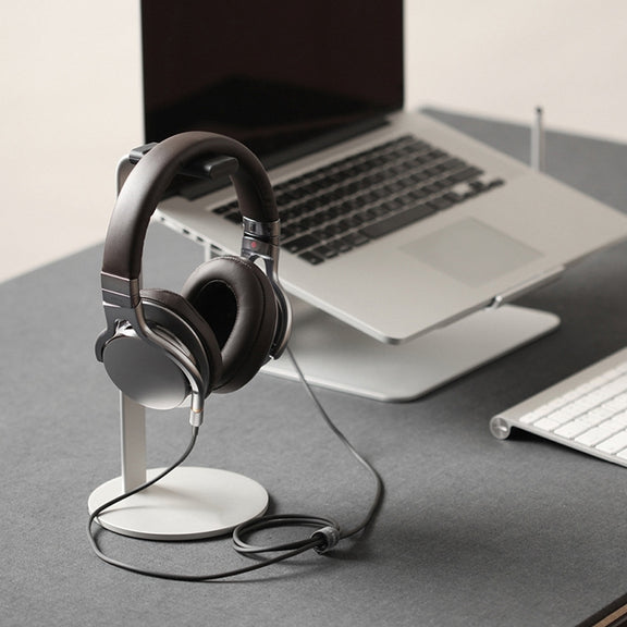 Aluminum Alloy Headphone Holder H-Stand Headphone Display Stand Headphone Storage Rack(Black)