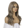 Women Mid-Point Mid-Length Curly Wig Chemical Fiber Headgear(Linen Brown + Light Gold) - free shipping - PMC TechLife - Order now!