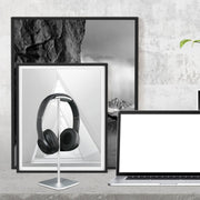 D6 Headset Aluminum Alloy Earphone Holder Internet Cafe Computer Headphone Hanger Display Shelf(Black)