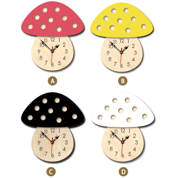 Kindergarten Cartoon Mute Wall Clock Creative Children Colorful Mushroom Decorative Clock(White)