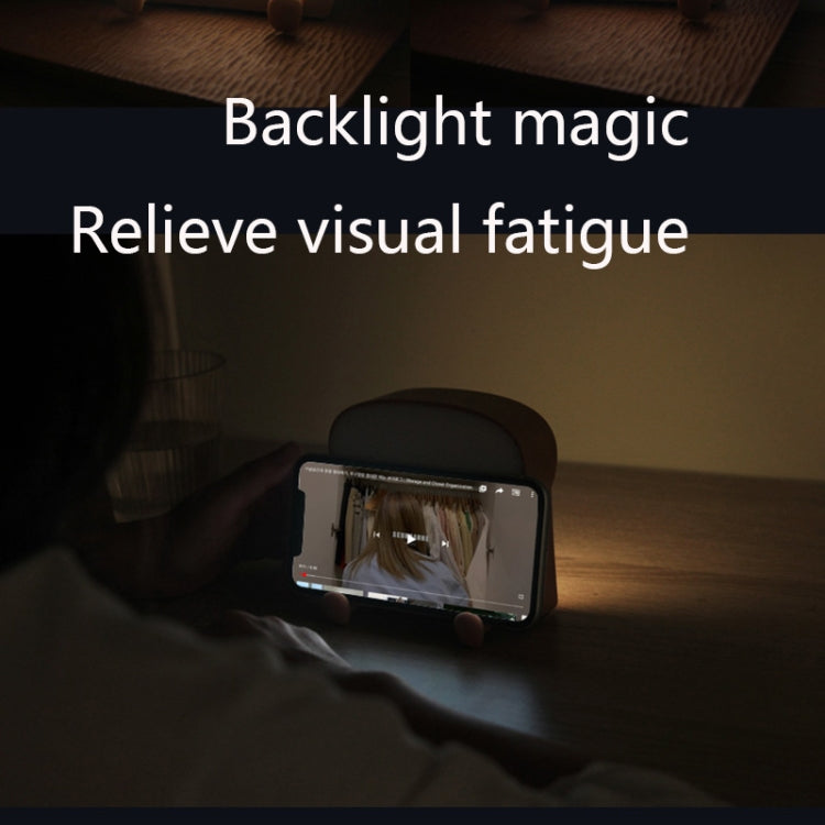 F-L-01 Toast Bread Night Light With Mobile Phone Holder Children Bedroom Timing Sleep Light(Snooze)
