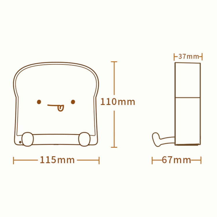 F-L-01 Toast Bread Night Light With Mobile Phone Holder Children Bedroom Timing Sleep Light(Snooze)