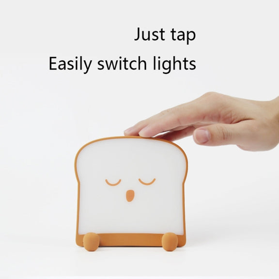 F-L-01 Toast Bread Night Light With Mobile Phone Holder Children Bedroom Timing Sleep Light(Snooze)