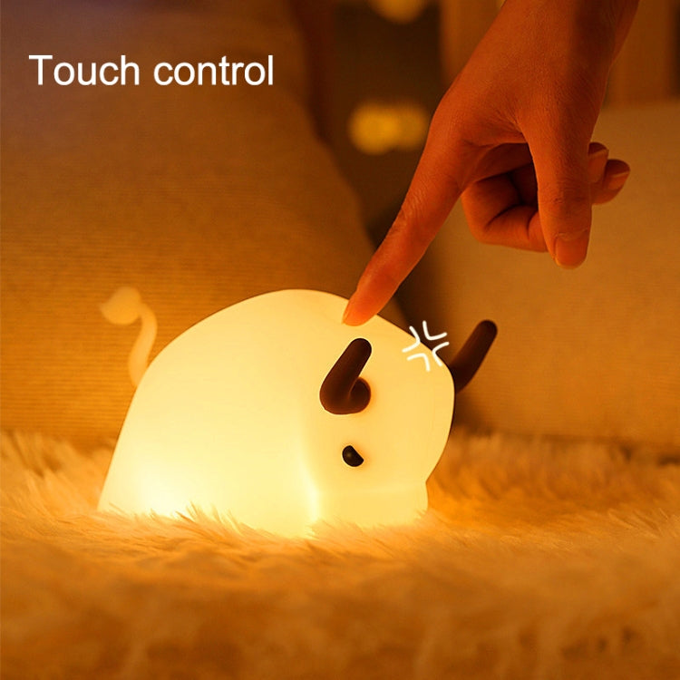 BD-NL-11 Cow Silicone Lamp USB Dimming Night Light Children Bedside Timing Sleeping Light(Yellow Light) - Night Lights by PMc TechLife | Online Shopping South Africa | PMc TechLife | Buy Now Pay Later Mobicred