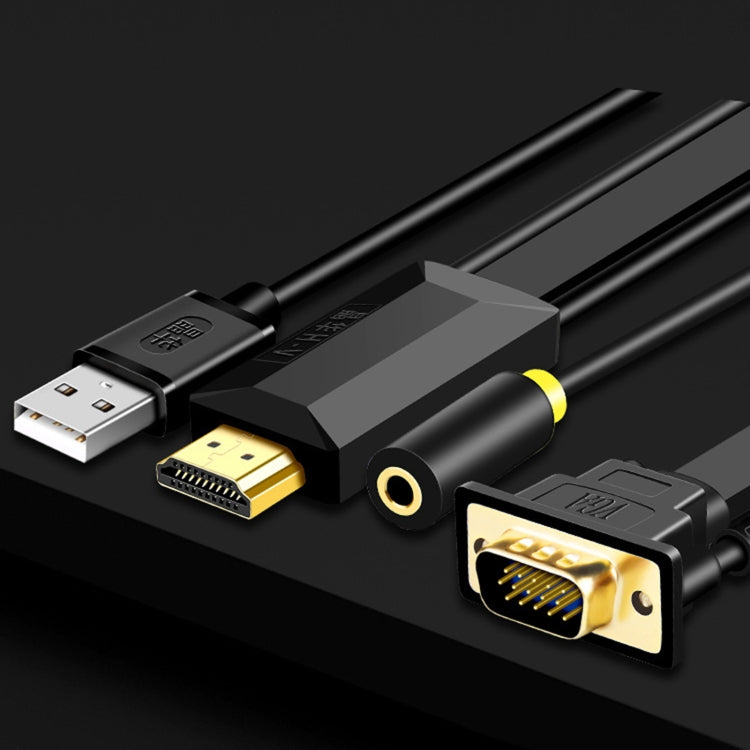 10m JH HV10 1080P HDMI to VGA Cable Projector TV Box Computer Notebook Industrial Display Adapter Cable