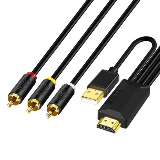 2m JingHua HDMI-3RCA HDMI To 3RCA Conversion Cable Set-Top TV Projector AV Lotus Converter Cable - free shipping - PMC Jewellery - Order now!