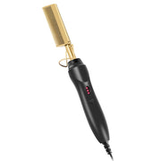 Multifunctional Comb Dry And Wet Dual-Use Curly Hair Straightening Stick Electric Perm Comb EU Plug(Golden)