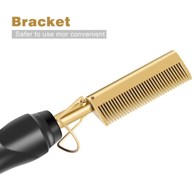Multifunctional Comb Dry And Wet Dual-Use Curly Hair Straightening Stick Electric Perm Comb UK Plug(Golden) - free shipping - PMC TechLife - Order now!