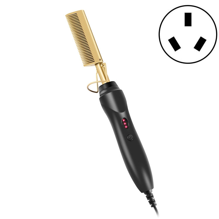 Multifunctional Comb Dry And Wet Dual-Use Curly Hair Straightening Stick Electric Perm Comb AU Plug(Golden) - free shipping - PMC TechLife - Order now!