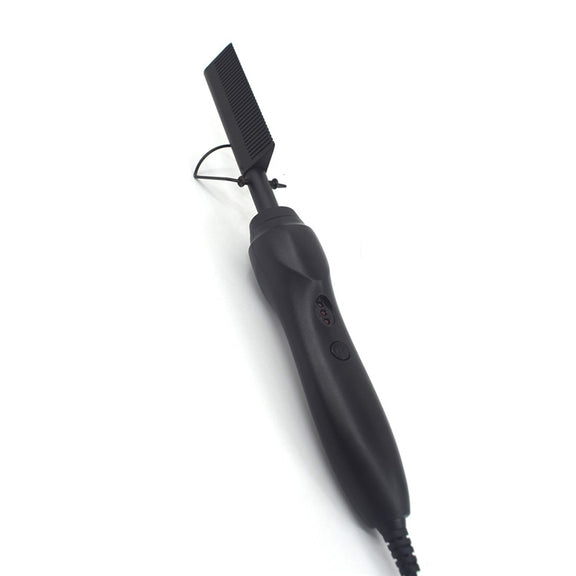 Multifunctional Comb Dry And Wet Dual-Use Curly Hair Straightening Stick Electric Perm Comb AU Plug(Black)