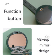 G3 Portable Outdoor Kids USB Mini Mirror Leafless Watch Fan(Green)