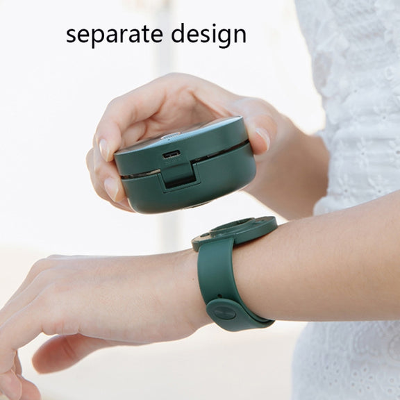 G3 Portable Outdoor Kids USB Mini Mirror Leafless Watch Fan(Green)