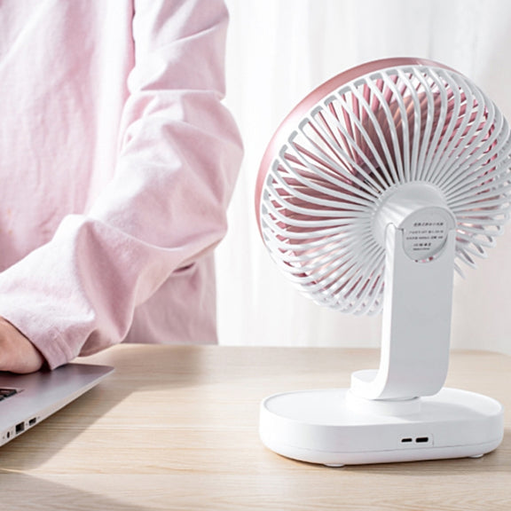 D77 Desktop Automatic Shaking hHead Fan Mute Portable Home Office Dormitory USB Fan(Rose Pink)
