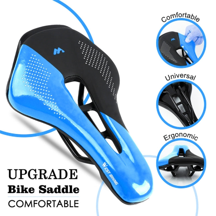WEST BIKING Cycling Seat Hollow Breathable Comfortable Saddle Riding Equipment(Black Blue) - Bicycle Saddle by WEST BIKING | Online Shopping South Africa | PMc TechLife | Buy Now Pay Later Mobicred