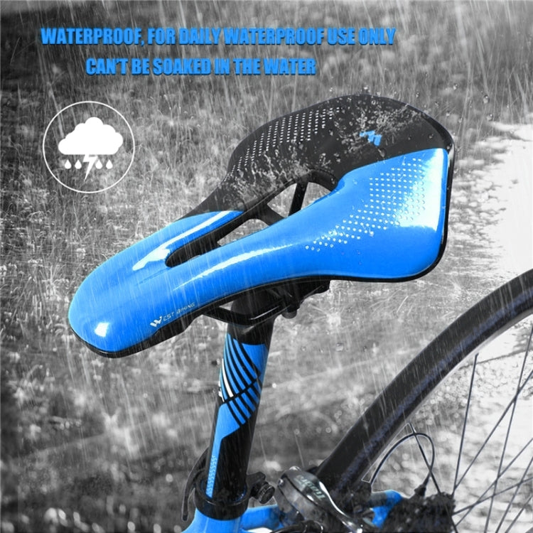 WEST BIKING Cycling Seat Hollow Breathable Comfortable Saddle Riding Equipment(Black Blue) - Bicycle Saddle by WEST BIKING | Online Shopping South Africa | PMc TechLife | Buy Now Pay Later Mobicred
