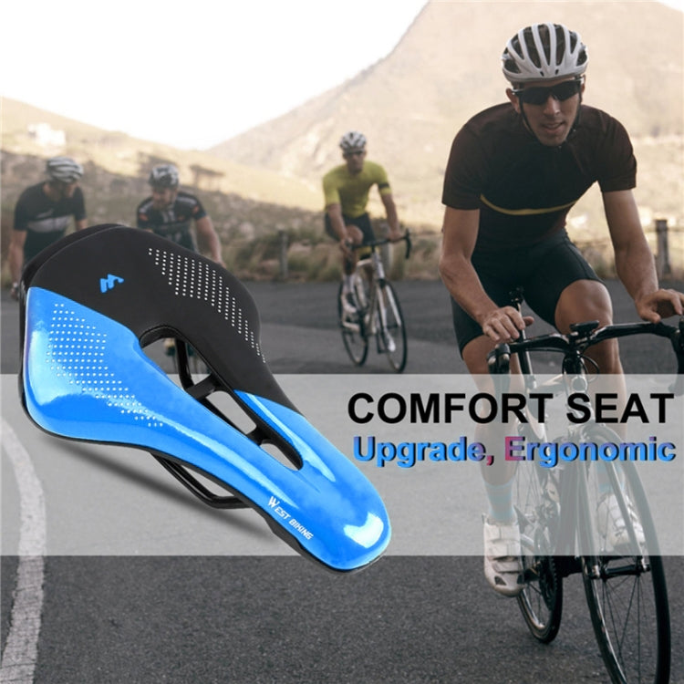 WEST BIKING Cycling Seat Hollow Breathable Comfortable Saddle Riding Equipment(Black Blue) - Bicycle Saddle by WEST BIKING | Online Shopping South Africa | PMc TechLife | Buy Now Pay Later Mobicred