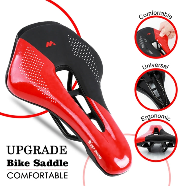 WEST BIKING Cycling Seat Hollow Breathable Comfortable Saddle Riding Equipment(Black Red) - Bicycle Saddle by WEST BIKING | Online Shopping South Africa | PMc TechLife | Buy Now Pay Later Mobicred