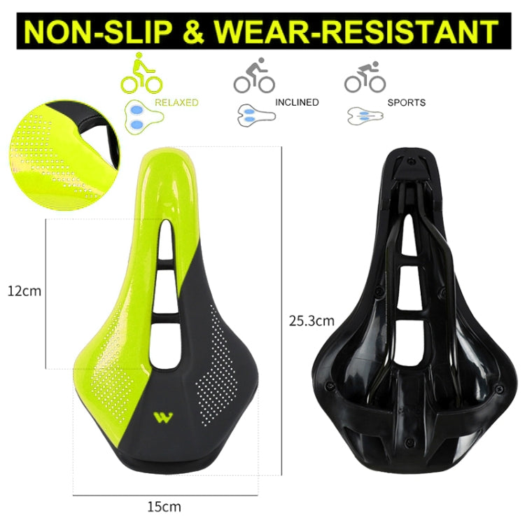WEST BIKING Cycling Seat Hollow Breathable Comfortable Saddle Riding Equipment(Fluorescent Green) - free shipping - PMc TechLife - Order now!