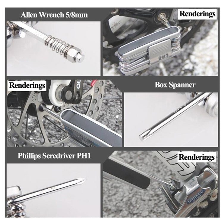 GIYO 13 In 1 Bicycle Repair Combination Tool Multifunctional Mountain Bike Bicycle Repair Tool - Maintenance tools by GIYO | Online Shopping South Africa | PMC Jewellery | Buy Now Pay Later Mobicred