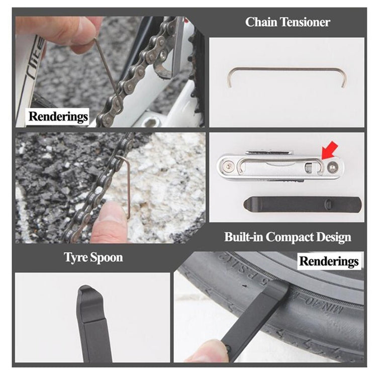 GIYO 13 In 1 Bicycle Repair Combination Tool Multifunctional Mountain Bike Bicycle Repair Tool - Maintenance tools by GIYO | Online Shopping South Africa | PMC Jewellery | Buy Now Pay Later Mobicred