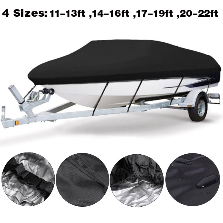 210D Water-resistant Boat Cover Speedboat Towed Fishing V-Shaped Boat Cover Rain And Sun Protection Cover, Specification: 14-16FT 530x290cm