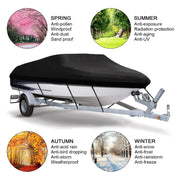 210D Water-resistant Boat Cover Speedboat Towed Fishing V-Shaped Boat Cover Rain And Sun Protection Cover, Specification: 14-16FT 530x290cm