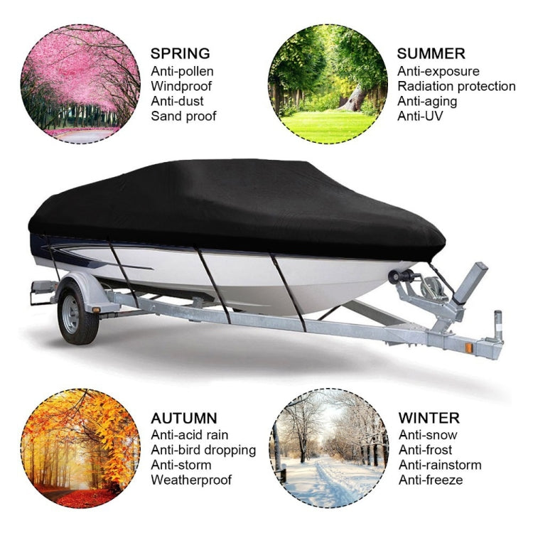 210D Water-resistant Boat Cover Speedboat Towed Fishing V-Shaped Boat Cover Rain And Sun Protection Cover, Specification: 14-16FT 530x290cm