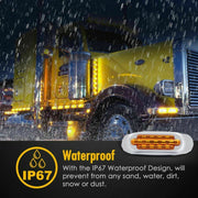 12-24V 16 LEDs Electroplating Side Lights Side Tail Lights Cargo Truck Modification Light, Colour: Red (High and Low Light 3 Lines)