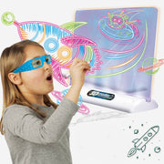 3D Fluorescent Drawing Board Magic Luminous Three-Dimensional Writing Board Graffiti Board Lighting Puzzle Children Drawing Board,Style: Large Drawing Board (Dinosaur Version)