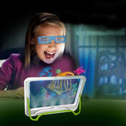 3D Fluorescent Drawing Board Magic Luminous Three-Dimensional Writing Board Graffiti Board Lighting Puzzle Children Drawing Board,Style:  Drawing Screen (Ocean Version)