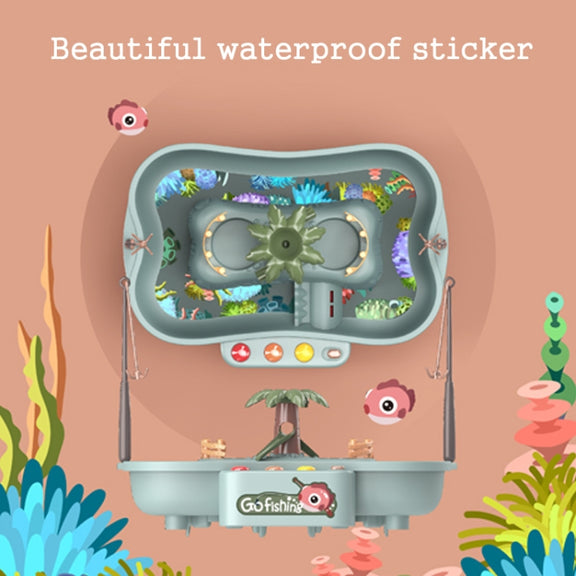 Play House Children Educational Electric Cycle Rotating Fishing Station Summer Water Game Toy Set, Colour: Green 6 Ducks