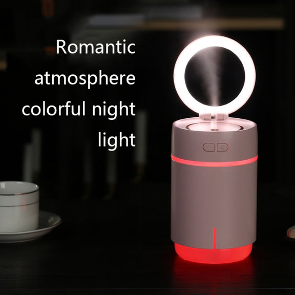 K005 Portable Hydrating LED Fill Light Makeup Mirror USB Mini Humidifier(White)