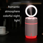 K005 Portable Hydrating LED Fill Light Makeup Mirror USB Mini Humidifier(Pink)
