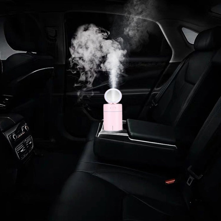 K005 Portable Hydrating LED Fill Light Makeup Mirror USB Mini Humidifier(Pink)