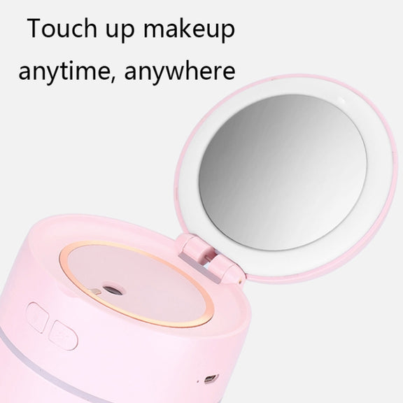 K005 Portable Hydrating LED Fill Light Makeup Mirror USB Mini Humidifier(Pink)