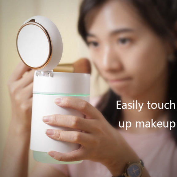 K005 Portable Hydrating LED Fill Light Makeup Mirror USB Mini Humidifier(Pink)