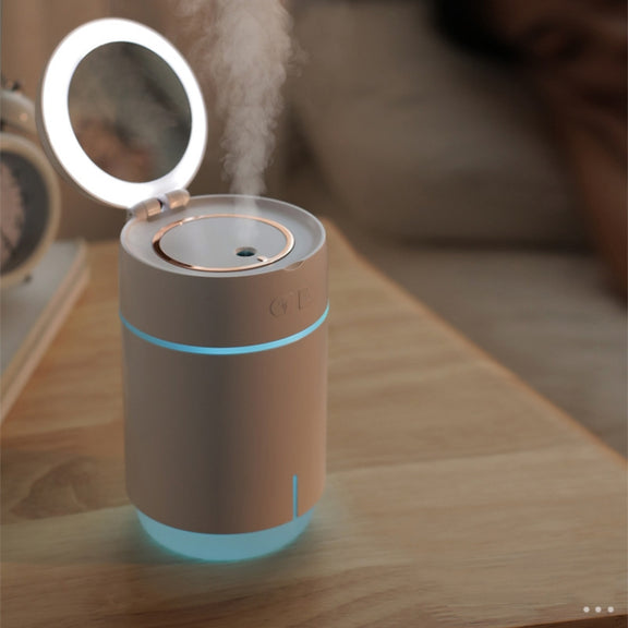 K005 Portable Hydrating LED Fill Light Makeup Mirror USB Mini Humidifier(Blue)