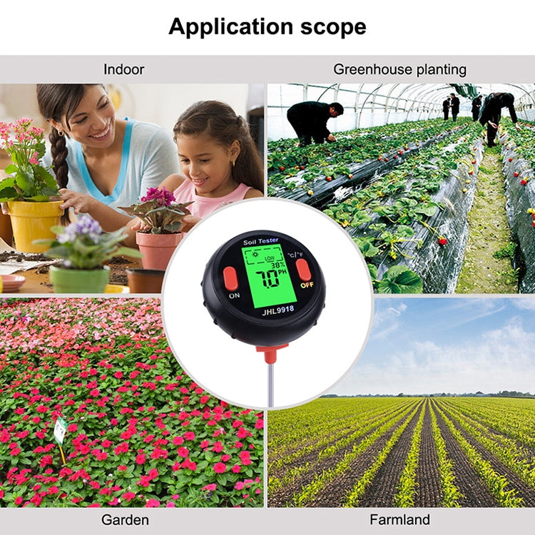 Five-In-One Soil Meter PH Humidity Temperature Photometry Detector PH Photometry Multifunctional Detector