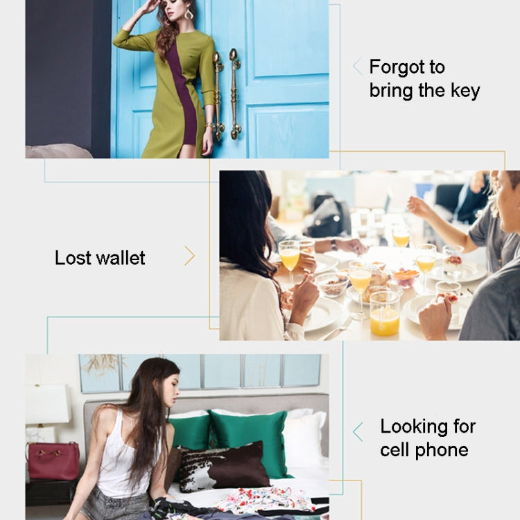 2 PCS  HYC-05 Round Bluetooth Anti-Lost Device Mobile Phone Key Two-Way Object Finding Alarm( White)