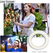 Mobile Phone Live Selfie Light LED Beauty Ring Fill Light(Black)