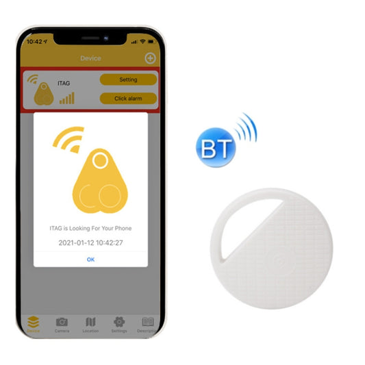 HYC-S9 2 PCS Round Bluetooth Object Finder Mobile Phone Tracking Locator Anti-Lost Two-Way Alarm(White) - Anti-lost Alarm by PMC Jewellery | Online Shopping South Africa | PMC Jewellery | Buy Now Pay Later Mobicred
