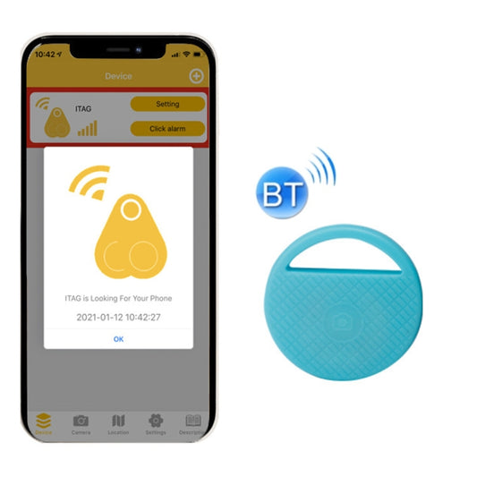 HYC-S9 2 PCS Round Bluetooth Object Finder Mobile Phone Tracking Locator Anti-Lost Two-Way Alarm(Blue) - Anti-lost Alarm by PMC Jewellery | Online Shopping South Africa | PMC Jewellery | Buy Now Pay Later Mobicred