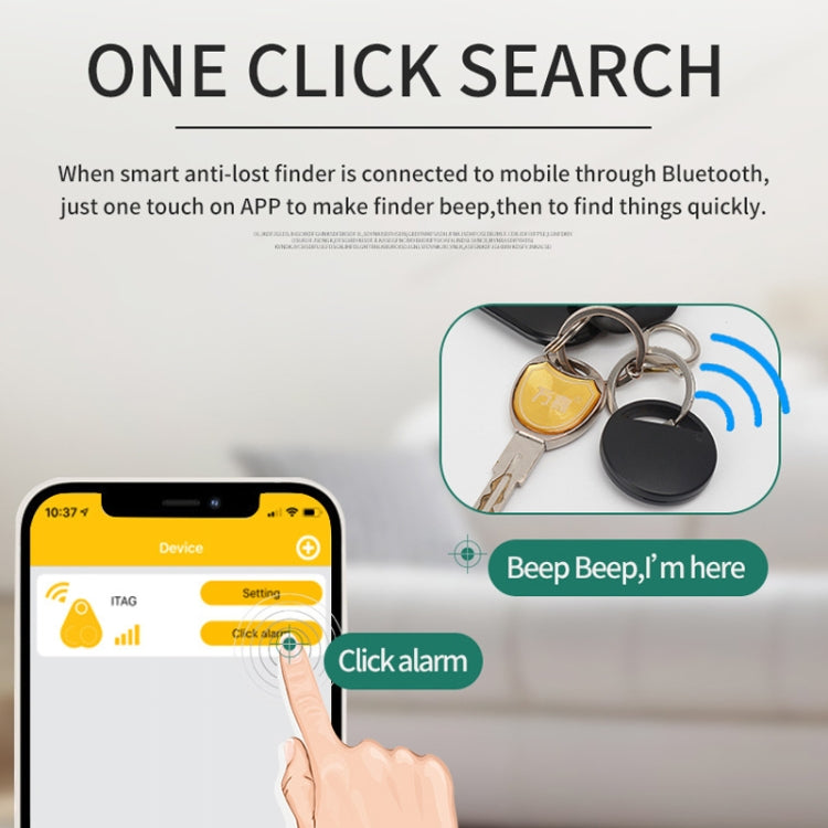 HYC-S9 2 PCS Round Bluetooth Object Finder Mobile Phone Tracking Locator Anti-Lost Two-Way Alarm(Red) - Anti-lost Alarm by PMC Jewellery | Online Shopping South Africa | PMC Jewellery | Buy Now Pay Later Mobicred