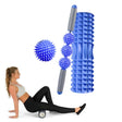 3 in 1 Eva Foam Roller Hollow Muscle Relaxation Roller Yoga Column Set, Length:  33cm (Blue Crescent) - free shipping - PMC TechLife - Order now!