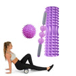 3 in 1 Eva Foam Roller Hollow Muscle Relaxation Roller Yoga Column Set, Length: 45cm (Purple Crescent) - Massage & Relaxation by PMC TechLife | Online Shopping South Africa | PMC TechLife