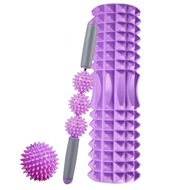 3 in 1 Eva Foam Roller Hollow Muscle Relaxation Roller Yoga Column Set, Length: 45cm (Purple Crescent) - Massage & Relaxation by PMC TechLife | Online Shopping South Africa | PMC TechLife