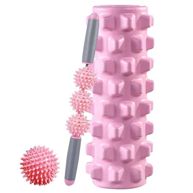 3 in 1 Eva Foam Roller Hollow Muscle Relaxation Roller Yoga Column Set, Length: 45cm (Pink Wolf Tooth) - free shipping - PMC TechLife - Order now!