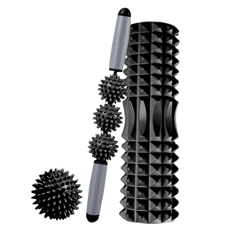 3 in 1 Eva Foam Roller Hollow Muscle Relaxation Roller Yoga Column Set, Length: 33cm (Black Crescent) - Massage & Relaxation by PMC TechLife | Online Shopping South Africa | PMC TechLife