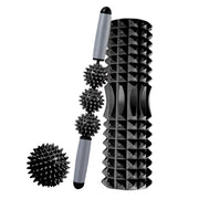 3 in 1 Eva Foam Roller Hollow Muscle Relaxation Roller Yoga Column Set, Length: 33cm (Black Crescent)