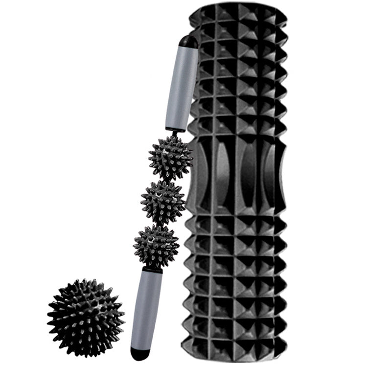 3 in 1 Eva Foam Roller Hollow Muscle Relaxation Roller Yoga Column Set, Length:  45cm (Black Crescent) - Massage & Relaxation by PMC TechLife | Online Shopping South Africa | PMC TechLife